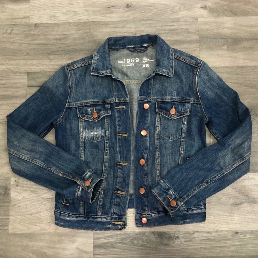GAP Distressed Denim Jacket